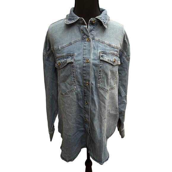 Gloria Vanderbilt Denim Shirt (Size L) - Picture 1 of 8